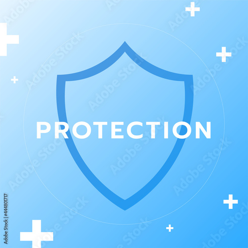 Vaccination concept Health care and protection , vaccine a treatment to cure Covid 19 Coronavirus, on blue background  , Vector illustration EPS 10