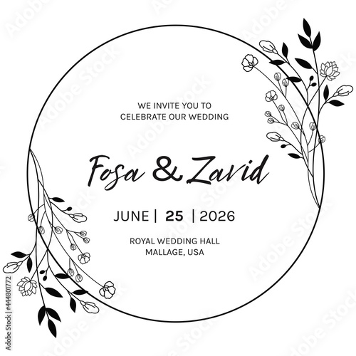Floral background frame with place for text