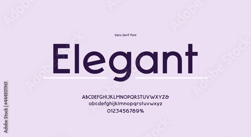 Sans serif letters font in classic modern style