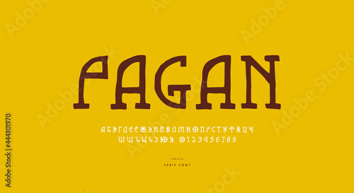 Slab serif font in the style of hand drawn graphic