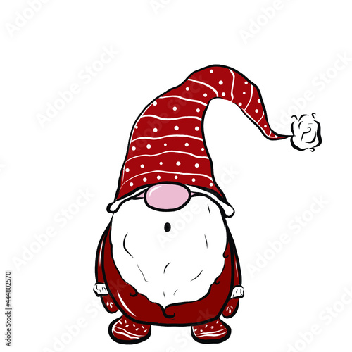 Gnome père Noël. Illustration de Noël. vecteur hiver 