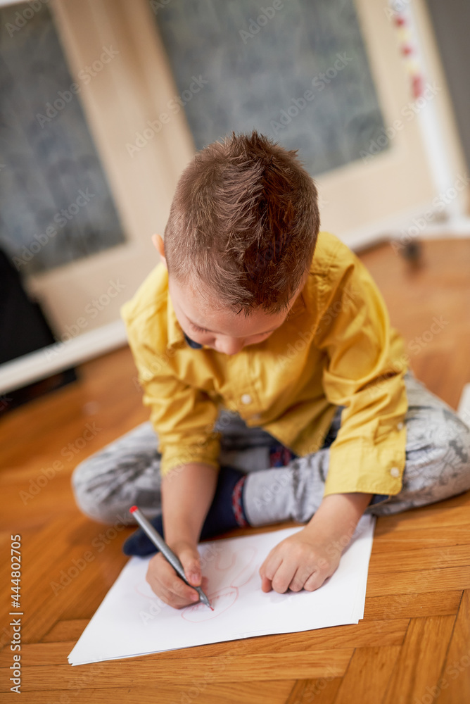 Young boy drawing Young boy drawing