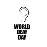 Ear for world day of the deaf, vector art illustration.