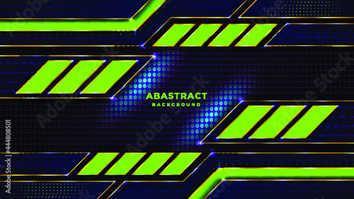 Wallpaper Mural Abstract Dark blue, green, golden line, and  Modern abstract background Torontodigital.ca