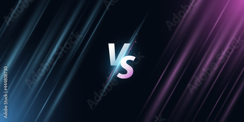 Abstract versus background. VS letters on the screen with rays for sport games, match, tournament, e-sports competitions, martial arts, fight battles. Game concept. Vector