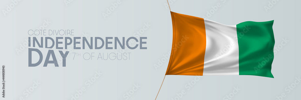 Cote Divoire independence day vector banner, greeting card Cote Divoire independence day vector banner, greeting card