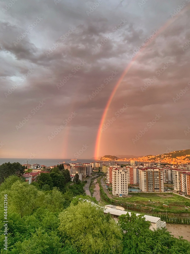 rainbow in the city