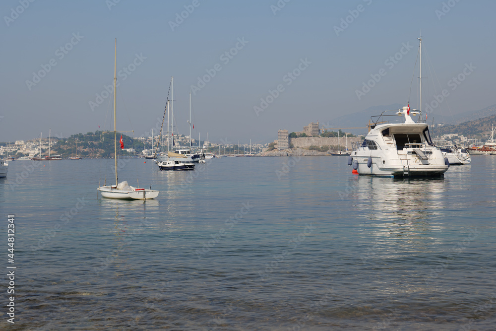 yachts in the sea on the summer day