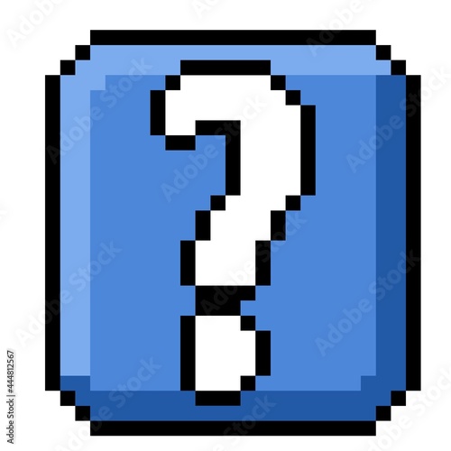 Pixel art icon question illustration concet