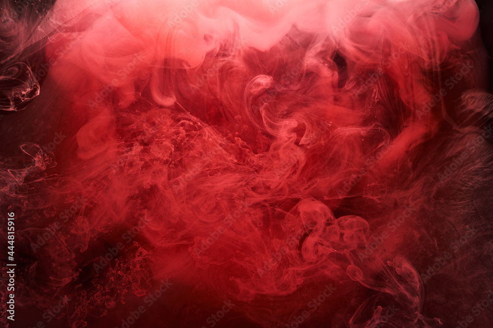 Abstract red ocean background, ruby paints in water, vibrant ...