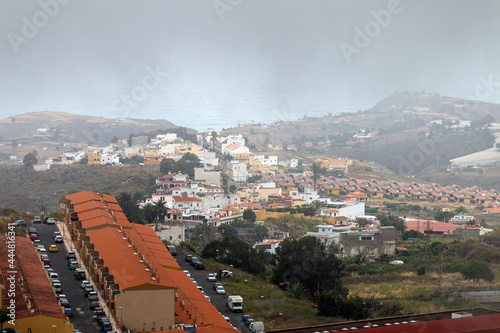 Foggy view from the village of Firgas, Gran Canaria photo