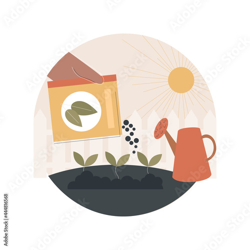 Soil fertility abstract concept vector illustration. Soil productivity, available nutrients, conservation tillage, crop rotation, organic fertilizer, farming and plant growth abstract metaphor.