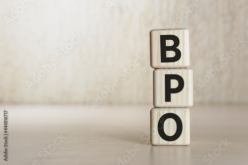 Text BPO - Business Process Outsourcing on wooden blocks