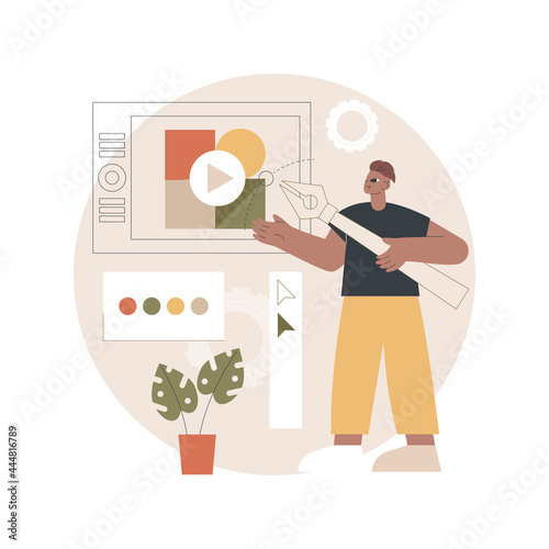 Motion graphic design abstract concept vector illustration. Motion design, postproduction studio, video production service, graphic designer work, online course, creative studies abstract metaphor.