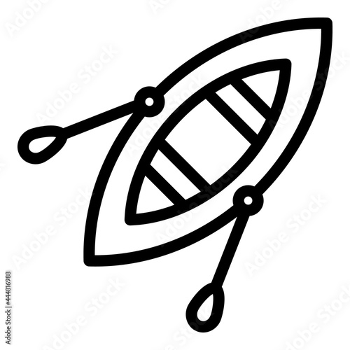 Wood boat icon outline vector. Wooden small ship. Fishing paddle boat