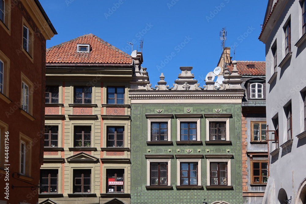 Warsaw, Poland. Warsaw Old Town, beautiful colorful tenements