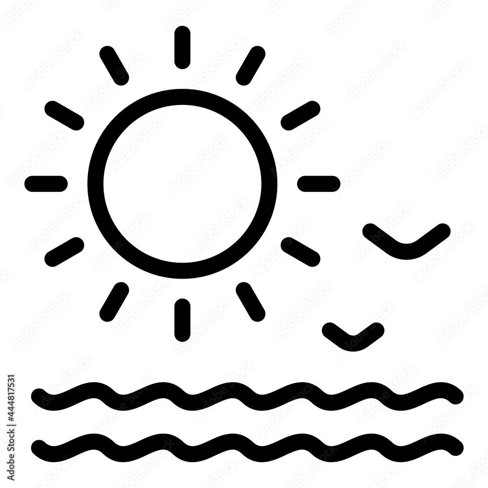 Ocean summer sun icon outline vector. Beach sea travel. Sand vacation Ocean summer sun icon outline vector. Beach sea travel. Sand vacation
