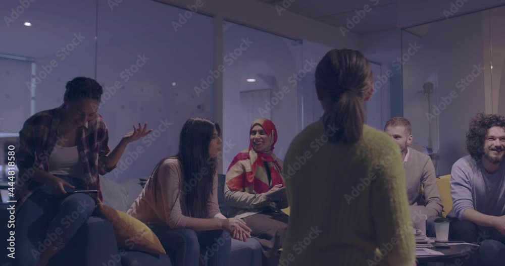 Pregnant Businesswoman Leads Creative Meeting Of Diverse Business Team In Modern Coworking Open Space Office Disabled coworker in a wheelchair attending education or business training Pregnant Businesswoman Leads Creative Meeting Of Diverse Business Team In Modern Coworking Open Space Office Disabled coworker in a wheelchair attending education or business training