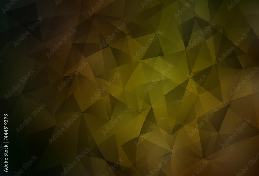 Dark Green, Yellow vector template with crystals, triangles. Dark Green, Yellow vector template with crystals, triangles.