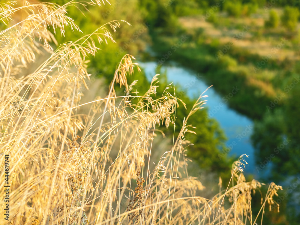The beutiful peaceful view of the spikelet with the river on the backside. The beutiful peaceful view of the spikelet with the river on the backside.
