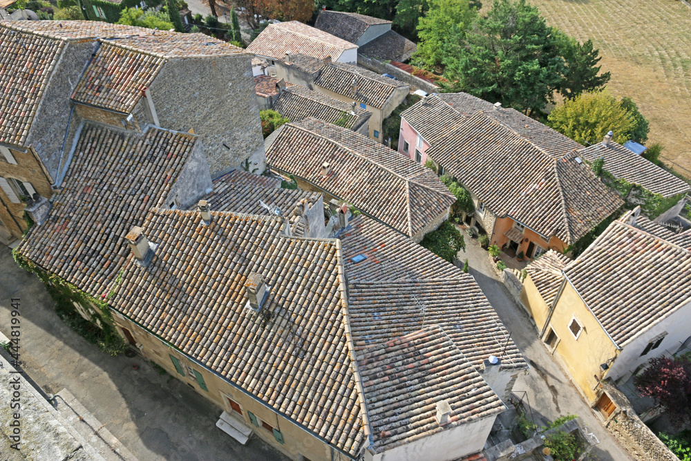 Rooftops of Grignan from the castle, France	