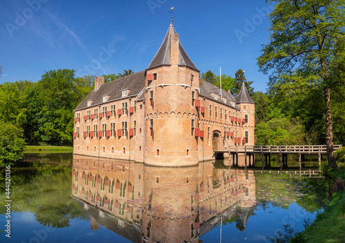 Monumental castle in Apeldoorn surrounded by a moat