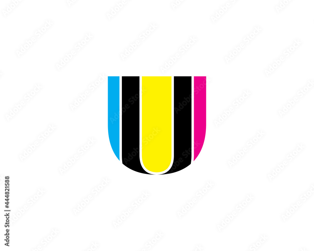 Fototapeta premium Letter U with CMYK Color Logo Vector 001