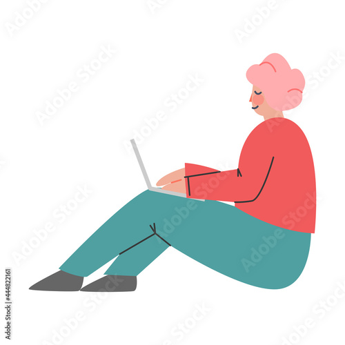 Man with Laptop Computer Spreading Fake News and Untruth Information, Disinformation and Propaganda Cartoon Vector Illustration