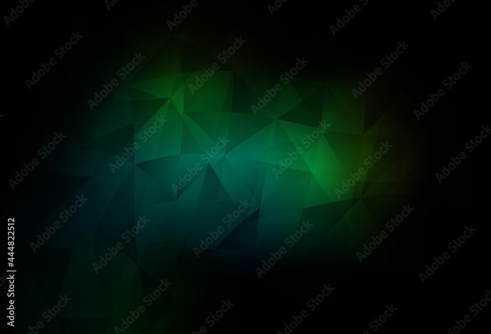 Dark Green vector texture with triangular style.