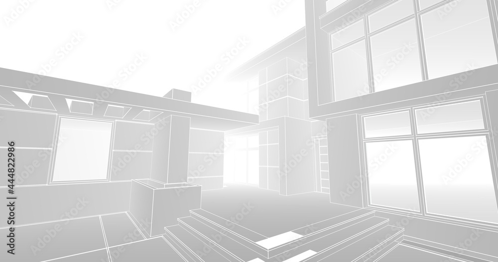 Fototapeta premium architecture house design 3d rendering