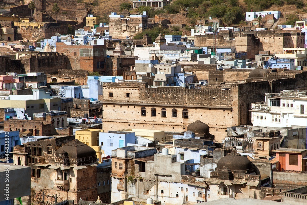 Bundi town cityscape view, Rajasthan, India