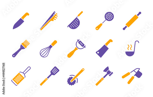 Kitchenware and kitchen vector icon glyph set