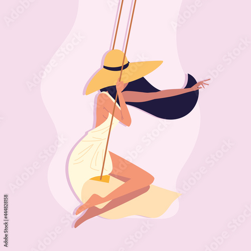 woman sitting in a swing