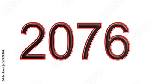 Tableau sur toile red 2076 number 3d effect white background