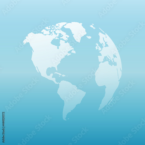 White Earth Planet on blue background vector illustration.