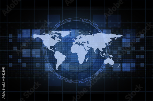 World Map technology background vector illustration