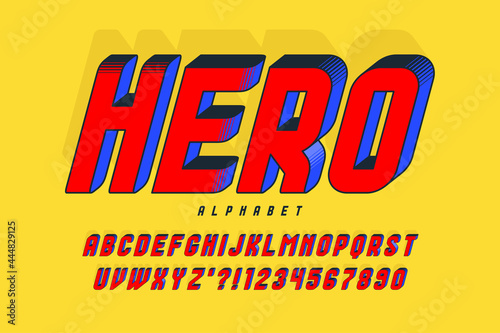 Trendy 3d comical design, colorful alphabet, typeface