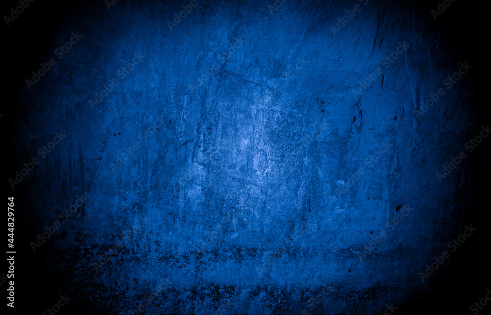 Obraz premium Old wall pattern texture cement blue dark abstract blue color design are light with black gradient background.