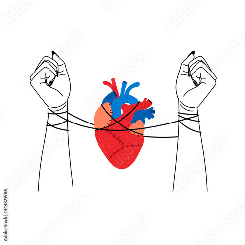 Bad love, tangled hands and heart