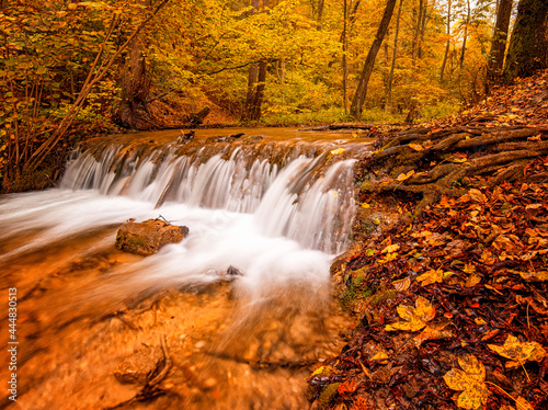 Fototapeta Naklejka Na Ścianę i Meble -  Nice waterfall at Szilvasvarad, Hungary in autumn