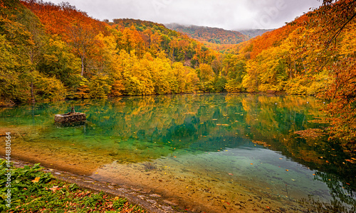 Nice lake at Szilvasvarad, Hungary in autumn
