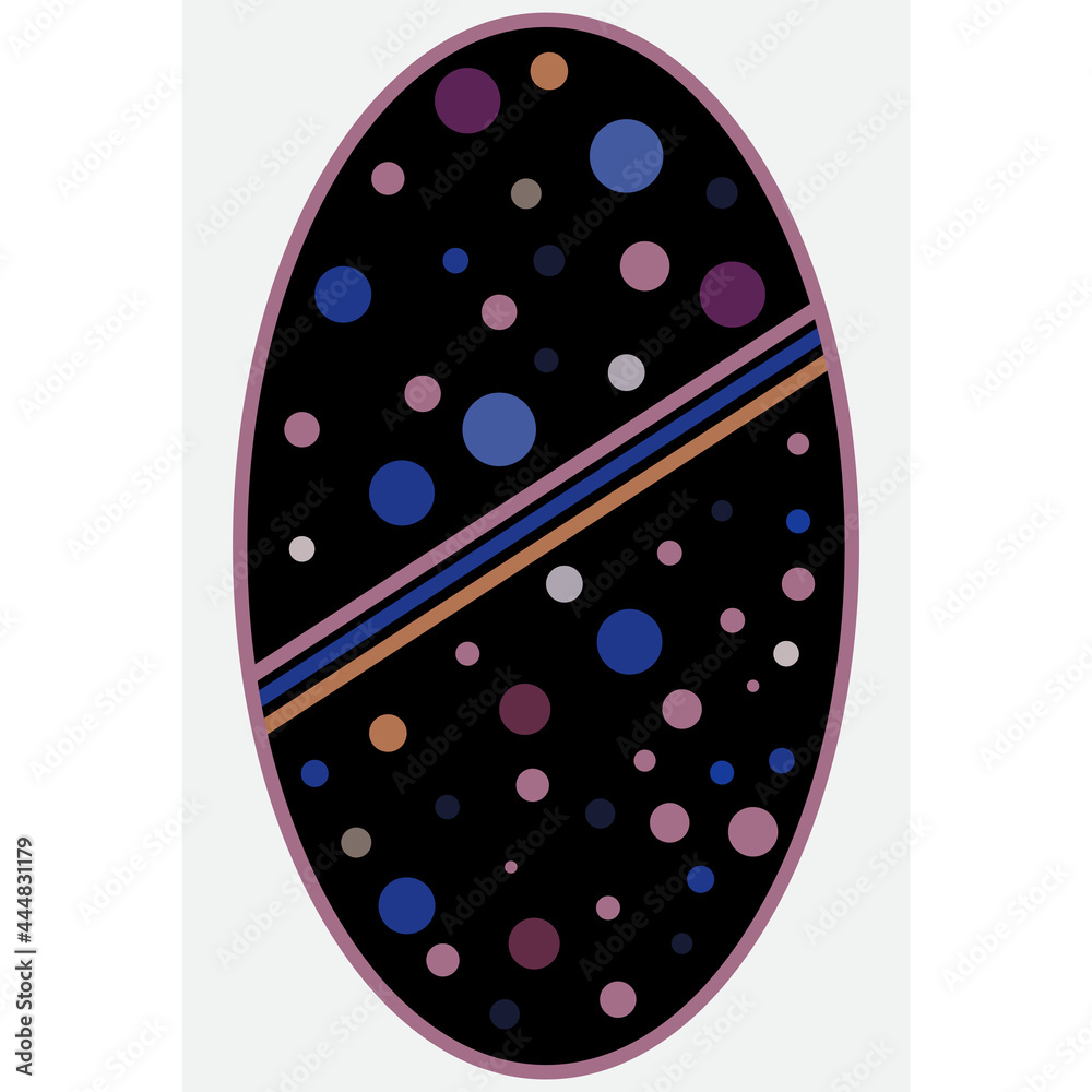 Abstract oval with circles and lines, Easter egg card, festive, bubbles, vector Abstract oval with circles and lines, Easter egg card, festive, bubbles, vector