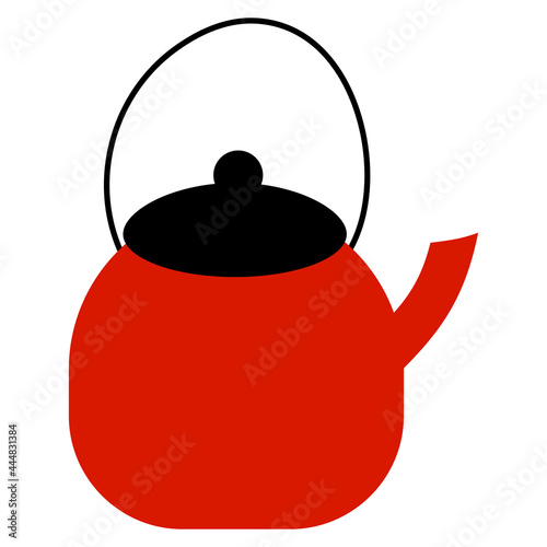 vector illustration of teapot in cartoon flat style. Teakettle on white background