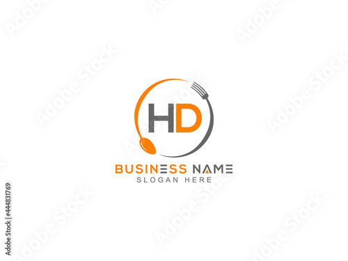 Letter HD Logo, restaurants hd logo icon with line style knife vector for modern kitchen health and food company or business