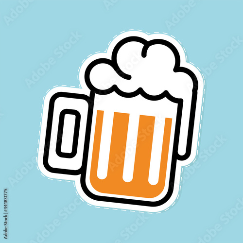 beer glass with foam