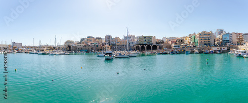 Fototapeta Naklejka Na Ścianę i Meble -  Crete, Heraklion city panoramic skyline view to famous Venetian port.
