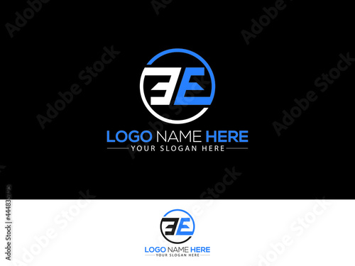 Letter E Logo, Circle ee logo icon vector image for business photo