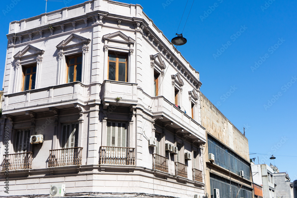 Historic buildings in the Ciudad Vieja neighborhood in Montevideo, Uruguay