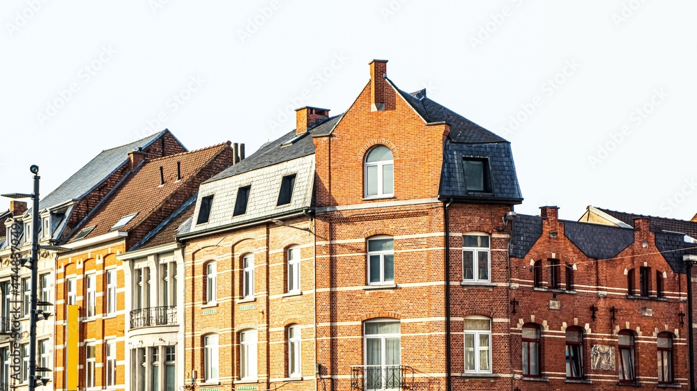 facades of old houses in Europe, architecture of city streets