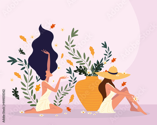 wellbeing women with flowers